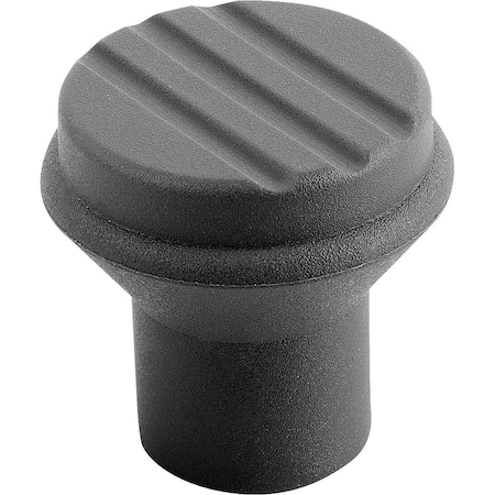 Kipp Mushroom Knob Antibacterial Size:1 D=M05 D1=21 Thermoplastic, Gray Ral7015, Comp:Stainless Steel K0251.12005144